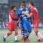 (L-R) Gyrano Kerk of FC Utrecht, Terell Ondaan of PEC Zwolle, Kingsley Ehizibue of PEC Zwolle, Willen Jansen of PEC Zwolle