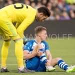 18-03-2018: Voetbal: PEC Zwolle v Feyenoord: Zwolle
(L-R) Brad Jones of Feyenoord, Rick Dekker of PEC Zwolle
FOTO: Johan Wolff