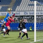23-03-2018: Voetbal: Vrouwen PEC Zwolle v sc Heerenveen : Zwolle
(L-R) Esmee de Graaf of PEC Zwolle, Devi Venemea of SC Heerenveen
FOTO: Johan Wolff