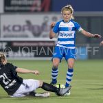 23-03-2018: Voetbal: Vrouwen PEC Zwolle v sc Heerenveen : Zwolle
(L-R) Kim van Velzen of SC Heerenveen, Esmee de Graaf of PEC Zwolle
FOTO: Johan Wolff