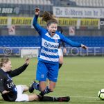 23-03-2018: Voetbal: Vrouwen PEC Zwolle v sc Heerenveen : Zwolle
(L-R) Nancy Loth of SC Heerenveen, Nurija van Schoonhoven of PEC Zwolle
FOTO: Johan Wolff