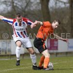 31-03-2018: Voetbal: Avereest v Lemele: Balkbrug
(L-R) Nick Buiter of Avereest, Yoran Bakhuis of Lemele
FOTO: Johan Wolff