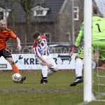 31-03-2018: Voetbal: Avereest v Lemele: Balkbrug
(L-R) Michel Pouw of Lemele, Jurgen Visscher of Avereest, Ruan Weelink of Lemele
FOTO: Johan Wolff