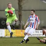 31-03-2018: Voetbal: Avereest v Lemele: Balkbrug
(L-R) Ruan Weelink of Lemele, Jurgen Visscher of Avereest
FOTO: Johan Wolff