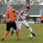 31-03-2018: Voetbal: Avereest v Lemele: Balkbrug
(L-R) Michel Pouw of Lemele, Jurgen Visscher of Avereest
FOTO: Johan Wolff