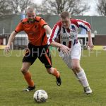 31-03-2018: Voetbal: Avereest v Lemele: Balkbrug
(L-R) Michel Pouw of Lemele, Yorick Bonen of Avereest
FOTO: Johan Wolff