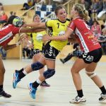 L-R Nikki Wilsterman of Morrenhof-Jansen, Hilde Scholten of DSVD, Lisa Oosterwijk of Morrenhof-Jansen