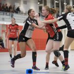05-10-2019: Handbal: PCA Kwiek v ZAP: Raalte
Tess Ammerlaan of ZAP, Valerie Logtenberg of PCA Kwiek,
Fleur Reek of ZAP