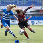 13-10-2019: Voetbal: Vrouwen PEC Zwolle v Excelsior Barendrecht: Zwolle
Leonie Vliek of PEC Zwolle vrouwen, Senna El Messaoudi of Excelsior Barendrecht