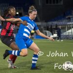 25-10-2019: Voetbal: Vrouwen PEC Zwolle v Excelsior Barendrecht: Zwolle
Sherallin Henriquez of Excelsior Barendrecht, Shanel Smid of PEC Zwolle vrouwen
