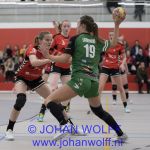 14-12-2019: Handbal: Vrouwen PCA Kwiek v Quintus: Raalte
Romy Steverink of PCA Kwiek, Mirthe de Jong of Quintus