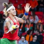 08-02-2020: Tennis: FED Cup Nederland v Wit Rusland: Den Haag
Aryna Sabalenka of Wit Rusland, Kiki Bertens of the Netherlands