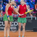 08-02-2020: Tennis: FED Cup Nederland v Wit Rusland: Den Haag
Aryna Sabalenka of Wit Rusland, Aliaksandra Sasnovich of Wit Rusland