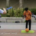 23-06-2021: News: Nederlands kampioenschap stoepranden in Raalte
punt voor de tegenstander, de stoep werd geraakt en de bal kaatste netjes terug.
tijdens de NK stoepranden in Raalte.
