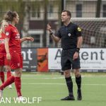 02-05-2021: Sport: Twente - PSV
Fenna Kalma of FC Twente vrouwen, Robin Vereijken referee of KNVB
during the eredivisie vrouwen FC Twente vrouwen vs PSV vrouwen Den Haag at stadium FBK in Hengelo.