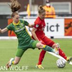 23-05-2021: Sport: Twente vs ADO 
Liz Rijsbergen (ADO), Sisca Folkertsma (FC Twente)
during the playoff vrouwen Eredivisie at stadium Diekman in Enschede