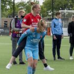23-05-2021: Sport: Twente vs ADO 
Daphne van Domselaar  (FC Twente), Lotte Jansen (FC Twente)
during the playoff vrouwen Eredivisie at stadium Diekman in Enschede