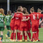23-05-2021: Sport: Twente vs ADO 
FC Twente vrouwen viert het kampioenschap, Manon van Raay, Maartje Looijen kijken toe (ADO)
during the playoff vrouwen Eredivisie at stadium Diekman in Enschede