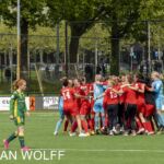 23-05-2021: Sport: Twente vs ADO 
FC Twente vrouwen vieren feest na het eindsignaal
during the playoff vrouwen Eredivisie at stadium Diekman in Enschede
