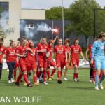 23-05-2021: Sport: Twente vs ADO 
FC Twente vrouwen kampioen met fakkels van het sfeerteam
during the playoff vrouwen Eredivisie at stadium Diekman in Enschede
