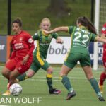 23-05-2021: Sport: Twente vs ADO 
Sabrine Ellouzi (FC Twente), Anouk van Boshuizen (ADO)
during the playoff vrouwen Eredivisie at stadium Diekman in Enschede