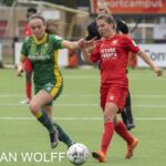 23-05-2021: Sport: Twente vs ADO 
Anouk Boshuizen (ADO), Rieke Dieckman (FC Twente)
during the playoff vrouwen Eredivisie at stadium Diekman in Enschede