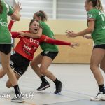 18-09-2021: Sport: PCA Kwiek - Velo
Quincy Fani (VELO), Meike Damhuis (PCA Kwiek)
During the eerste divisie handball match at sportpark Tijenraan in Raalte