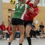 18-09-2021: Sport: PCA Kwiek - Velo
Kirsten Steenbergen (VELO), Joyce Legebeke (PCA Kwiek)
During the eerste divisie handball match at sportpark Tijenraan in Raalte