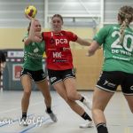 25-09-2021: Sport: PCA Kwiek vs Fortissimo
Bo van Oostrum (Fortissimo), Floor Tutert (PCA Kwiek), Britt Verdaasdonk (Fortissimo)
during the handballmatch PCA Kwiek vs Fortissimo at sportpark Tijenraan in Raalte