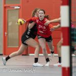 09-10-2021: Sport: PCA Kwiek vs Borhave
Susan Boon (Borhave), Marit Winkels (PCA Kwiek), Lisa ter Heurne (Borhave)
During the match at sporthall Tijenraan in Raalte
